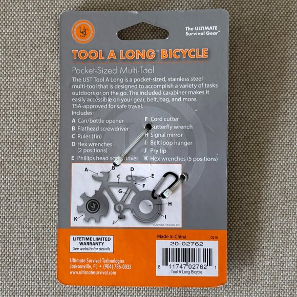 Bicycle Multi Tool & Bottle Opener with Carabiner by Tool A Long - Picture 2 of 2